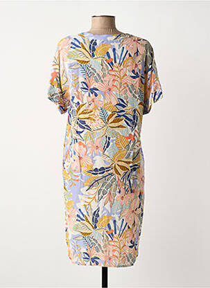 Rochie midi imprimeu floral mâneci scurte albastru LE PETIT BAIGNEUR femeie