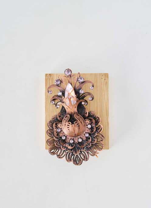 Broșă materiale metalice roz KONPLOTT femme