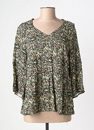 Bluză țesătură poplin mâneci 3/4 verde MERI & ESCA femeie