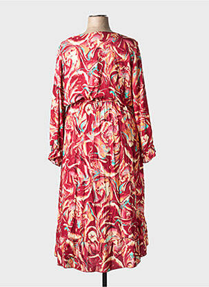 Rochie lungă mâneci lungi mâneci lungi roșu COULEURS DU TEMPS femeie