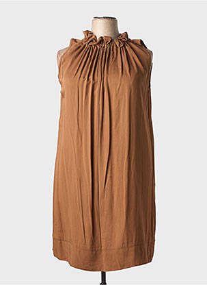 Rochie midi fără mâneci fără mâneci maro COULEURS DU TEMPS femeie