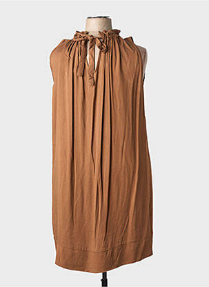 Rochie midi fără mâneci fără mâneci maro COULEURS DU TEMPS femeie