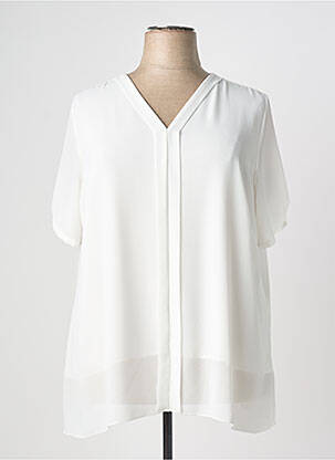 Top alb COULEURS DU TEMPS femeie