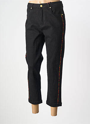 Pantalon 7/8 țesătură poplin mărime normală negru LA PETITE ETOILE femeie