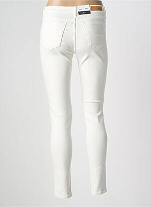 Pantalon slim țesătură poplin mărime normală alb F.A.M. femeie