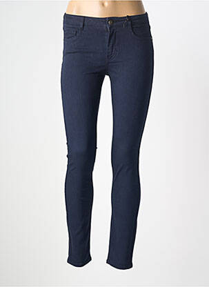 Pantalon slim țesătură poplin mărime normală albastru NVY DENIM femeie