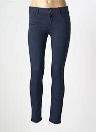 Pantalon slim țesătură poplin mărime normală albastru NVY DENIM femme