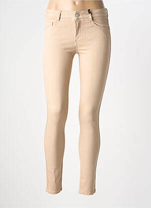 Pantalon slim țesătură poplin mărime normală bej NVY DENIM femeie