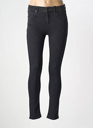 Pantalon slim țesătură poplin mărime normală negru NVY DENIM femeie