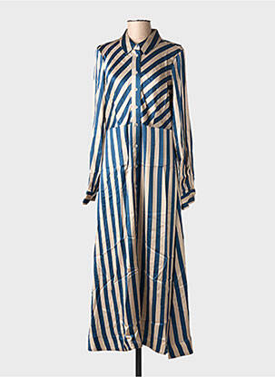 Rochie lungă mâneci lungi mâneci lungi albastru NUMPH femeie