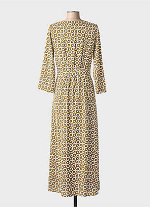 Rochie lungă imprimeu fantezie mâneci 3/4 verde LA PETITE ETOILE femeie