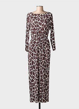 Rochie lungă mâneci lungi mâneci lungi maro NUMPH femeie