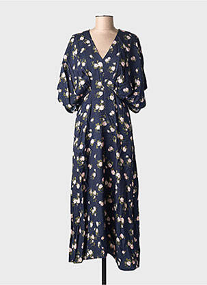 Rochie lungă mâneci scurte mâneci scurte albastru NUMPH femeie