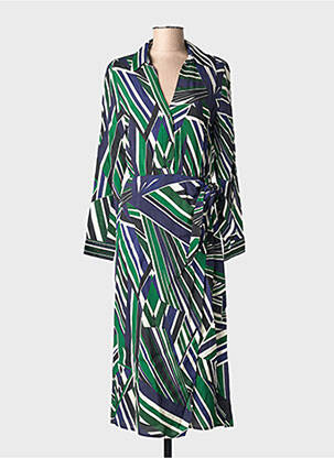 Rochie midi imprimeu fantezie mâneci lungi albastru LA PETITE ETOILE femeie