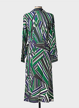 Rochie midi imprimeu fantezie mâneci lungi albastru LA PETITE ETOILE femeie