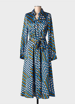 Rochie midi imprimeu fantezie mâneci lungi albastru LA PETITE ETOILE femeie