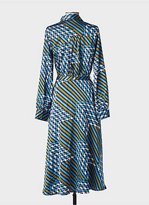 Rochie midi imprimeu fantezie mâneci lungi albastru LA PETITE ETOILE femeie