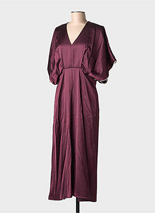 Rochie lungă mâneci scurte mâneci scurte violet NUMPH femeie