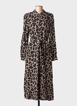 Rochie midi mâneci lungi mâneci lungi maro NUMPH femeie