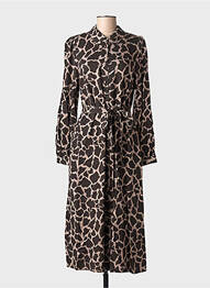 Rochie midi mâneci lungi mâneci lungi maro NUMPH femme