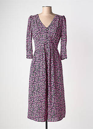 Rochie midi imprimeu floral mâneci 3/4 roz LA PETITE ETOILE femeie