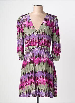 Rochie midi mâneci 3/4 mâneci 3/4 violet LA PETITE ETOILE femeie
