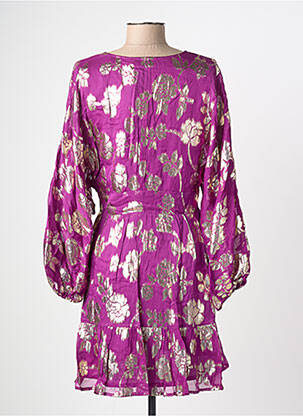 Rochie midi imprimeu floral mâneci lungi violet LA PETITE ETOILE femeie