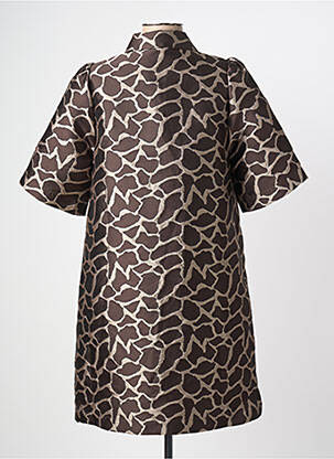 Rochie midi mâneci scurte mâneci scurte maro NUMPH femeie