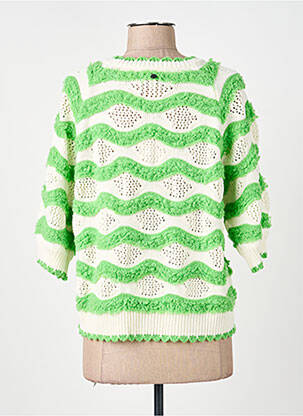 Pulover croială dreaptă mâneci 3/4 verde NUMPH femeie