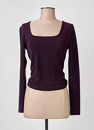 Top guler pătrat mâneci lungi violet LA PETITE ETOILE femeie