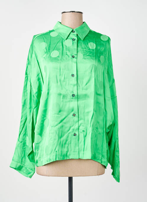 Cămașă croială dreaptă mâneci lungi verde NUMPH femme