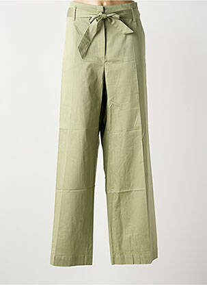 Pantalon larg țesătură poplin talie înaltă verde GERRY WEBER femeie