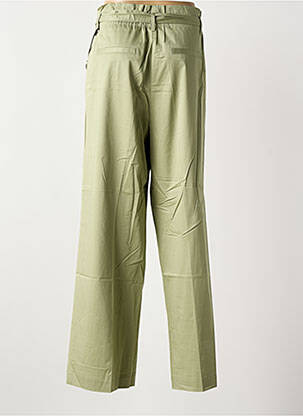 Pantalon larg țesătură poplin talie înaltă verde GERRY WEBER femeie