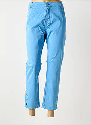 Pantalon 7/8 elasticitate mărime normală albastru LESLIE femeie