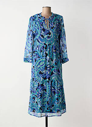 Rochie midi imprimeu floral mâneci scurte albastru STREET ONE femeie