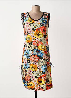 Rochie midi imprimeu floral fără mâneci galben LO! LES FILLES femeie