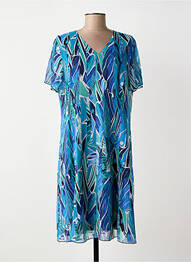 Rochie midi imprimeu floral mâneci scurte albastru GEVANA femeie