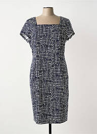 Rochie midi țesătură crep mâneci scurte albastru VERA MONT femme