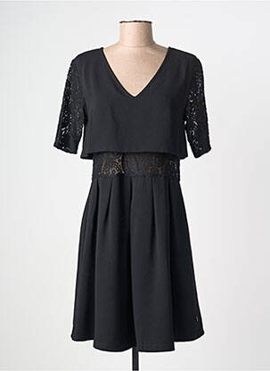 Rochie scurtă croială evazată mâneci scurte negru FREEMAN T.PORTER femeie