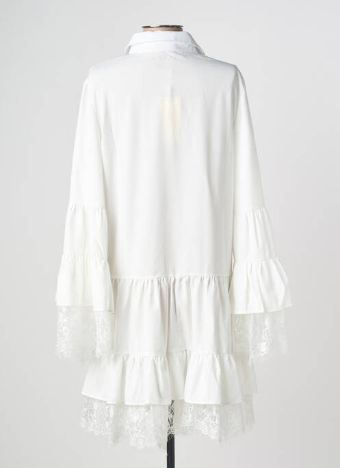 Rochie scurtă croială evazată mâneci lungi alb LUZABELLE femme