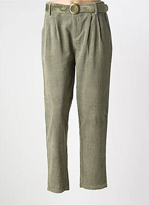 Pantalon drept croială morcov talie înaltă verde MOLLY BRACKEN femeie