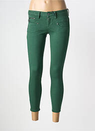 Blugi skinny elasticitate talie joasă verde FREEMAN T.PORTER femeie