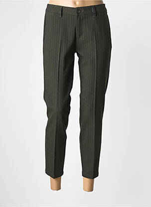 Pantalon 7/8 talie cu cleme talie joasă verde FREEMAN T.PORTER femeie