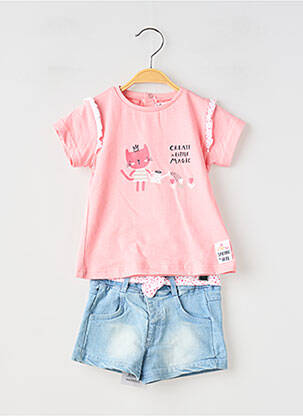 Set șort mâneci scurte roz BABY BOL fată