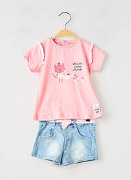Set șort mâneci scurte roz BABY BOL fille