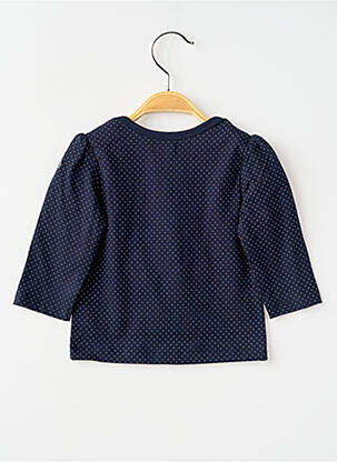 Tricou elasticitate mâneci lungi albastru ELLE EST OU LA MER fată