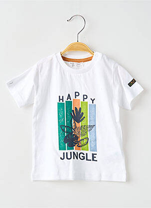 Tricou elasticitate mâneci scurte alb BABY BOL băiat