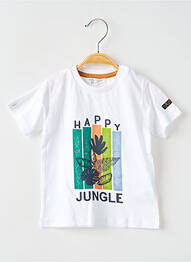 Tricou elasticitate mâneci scurte alb BABY BOL garcon