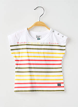 Tricou elasticitate mâneci lungi alb ELLE EST OU LA MER fată