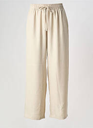 Pantalon drept țesătură crep talie înaltă bej NEW COLLECTION femme
